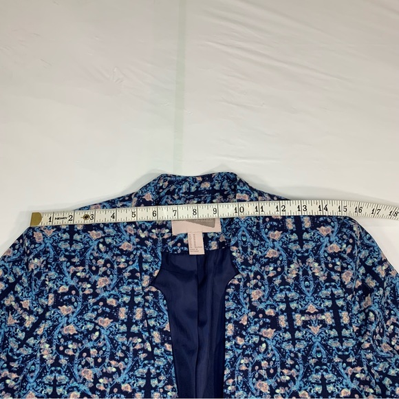 Forever 21 Blue Abstract Floral Open Front Blazer size M - Picture 3 of 10